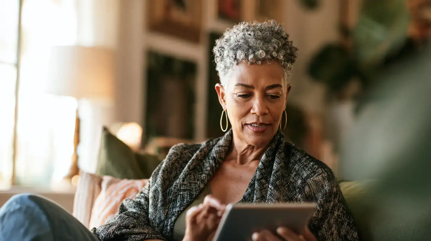 A Latina woman in her sixties sliding a repeat prescription across a counter