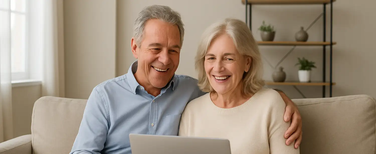 A couple looking at verbal memory test results