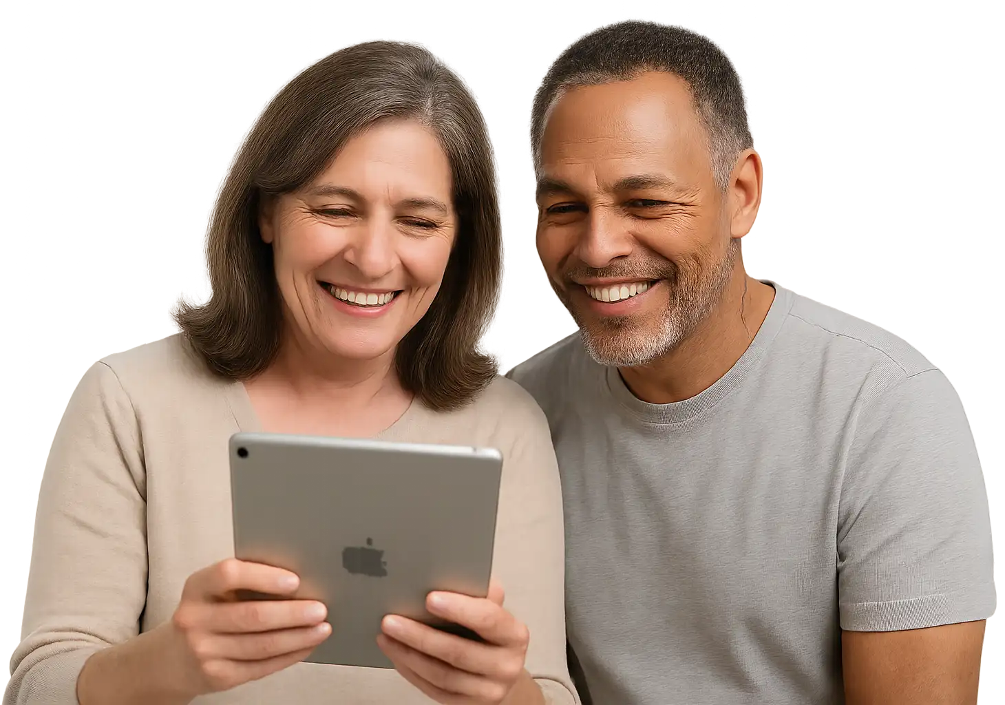 A man and a woman reviewing Memory Exam results